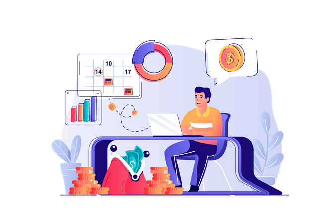 Planning financial budget  Illustration