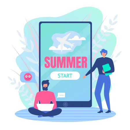 Planning For Summer Holidays Illustration