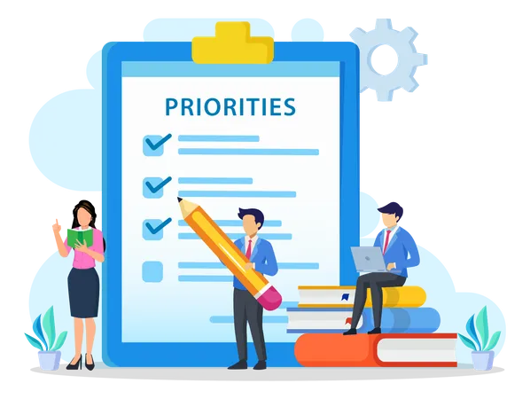 Priorities Vector Illustration Work Planning And Management To Boost Your Efficiency Illustration