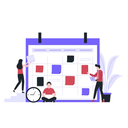 Planning schedule or time management  Illustration