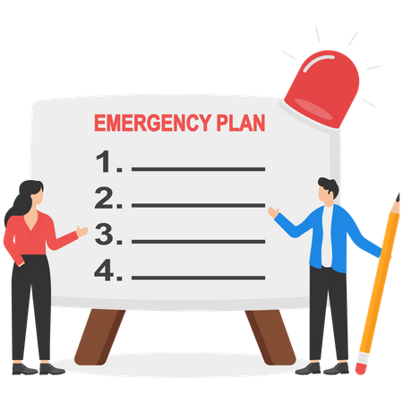 Plano de emergência empresarial  Ilustração