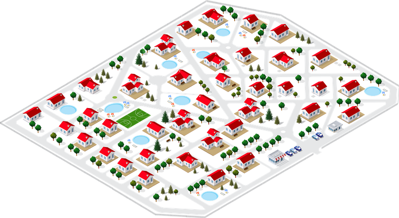 Plano de la ciudad  Ilustración