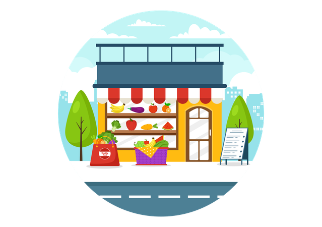 Plant Based Store  Illustration