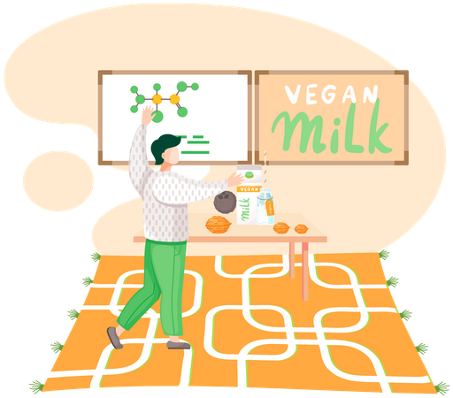 Plant-based vegan milk Illustration