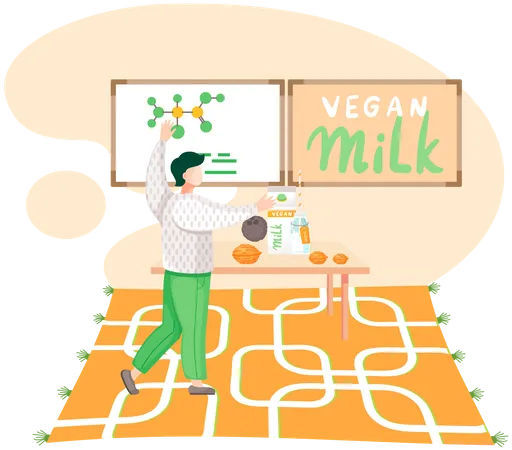 Plant-based vegan milk  Illustration