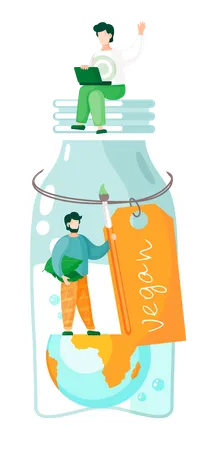 Plant-based vegan milk replacement  Illustration