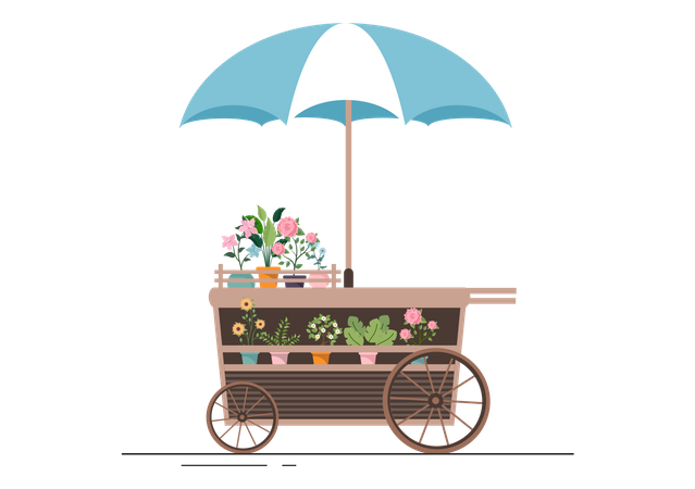 Plant Cart Illustration
