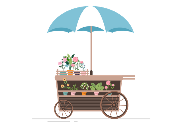 Plant Cart  Illustration