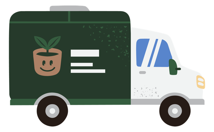 Plant Delivery Truck  イラスト