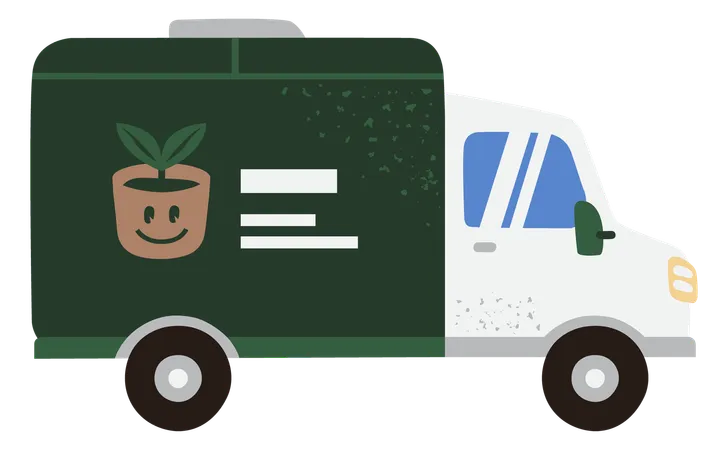 Plant Delivery Truck  Illustration