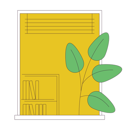 Plant near open window  Illustration