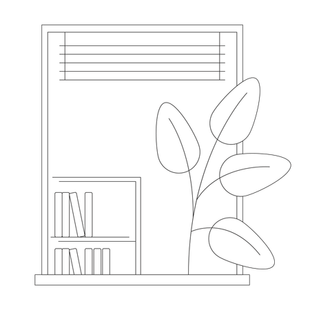 Plant near open window  Illustration