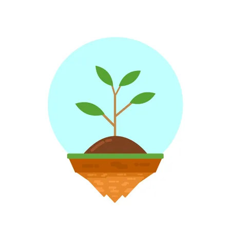 Plant On Island Illustration