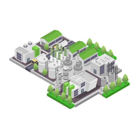 Planta de biopetróleo  Ilustración