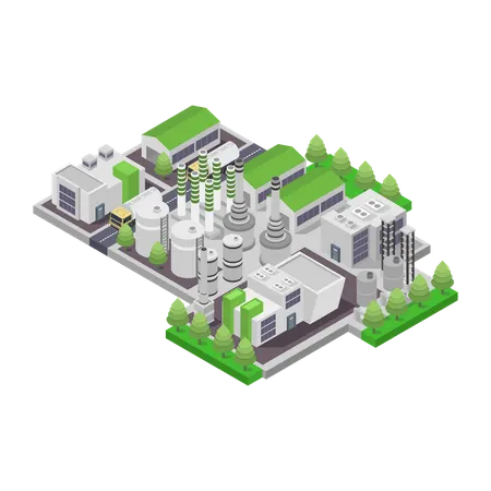 Planta de biopetróleo  Ilustración