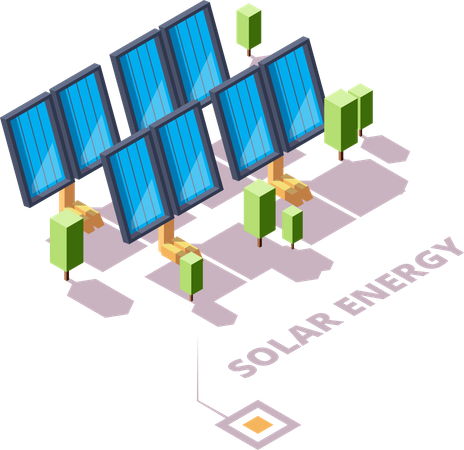 Planta de energía solar  Ilustración