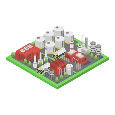 Planta de processamento de petróleo  Ilustração