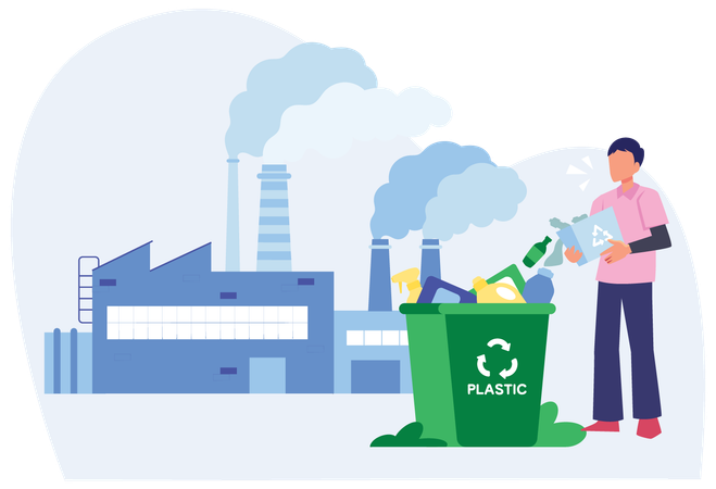 Planta de processo de reciclagem  Ilustração