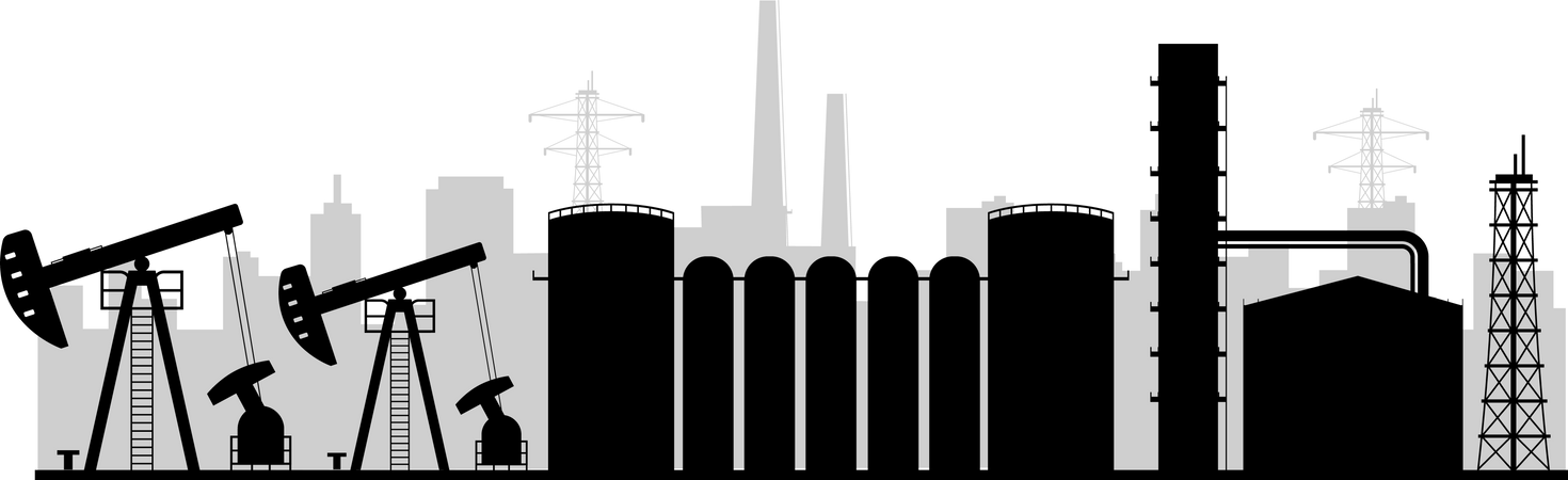 Planta de refinería  Ilustración