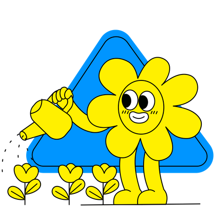 Planta de riego de girasol  Ilustración