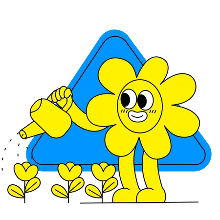 Planta de riego de girasol  Ilustración