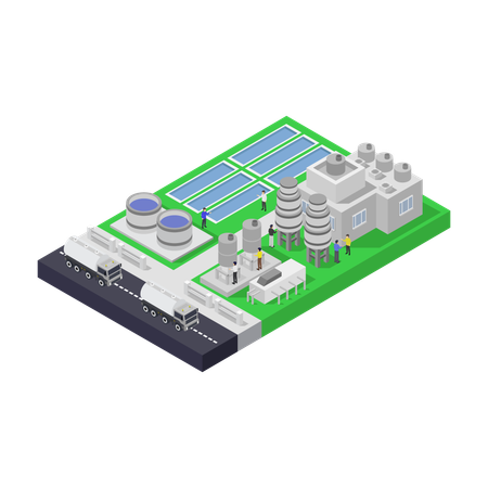 Planta industrial  Ilustración