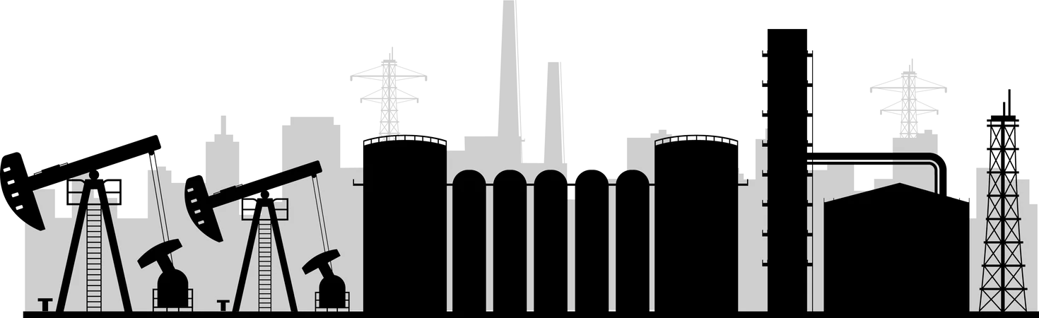 Planta de refinaria  Ilustração