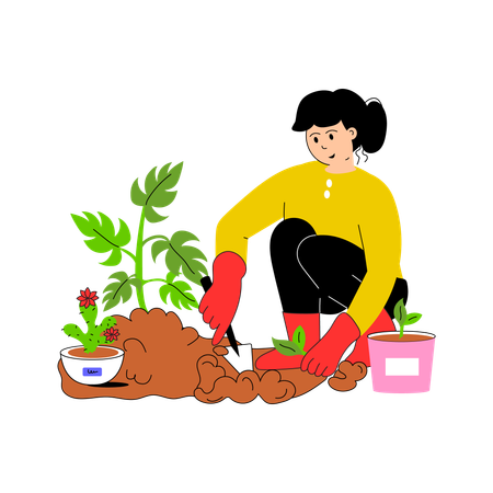 Plantation agriculture performed by farmer  Illustration