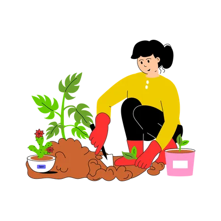 Plantation agriculture performed by farmer  Illustration