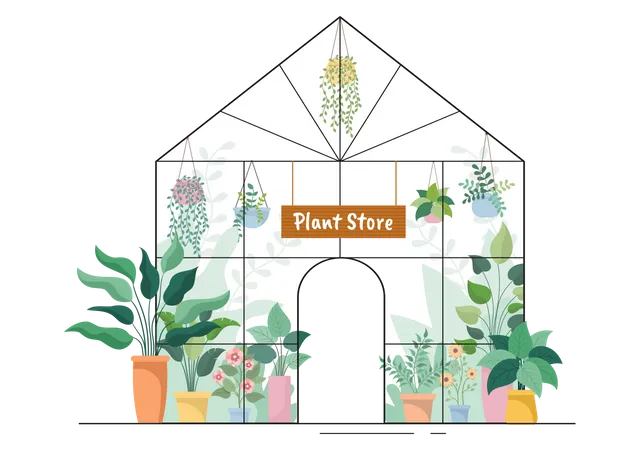 Magasin de plantes  Illustration
