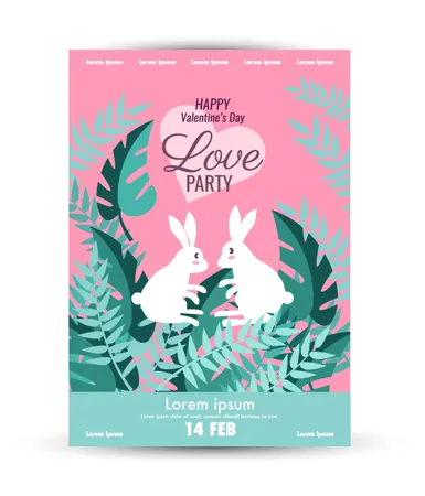 Plantilla de póster del día de San Valentín  Ilustración