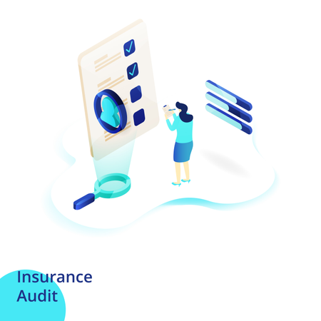 Plantillas de páginas de diseño web para auditoría de seguros  Ilustración