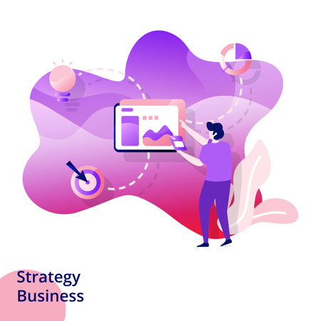 Plantillas de páginas de diseño web para Strategy Business  Ilustración