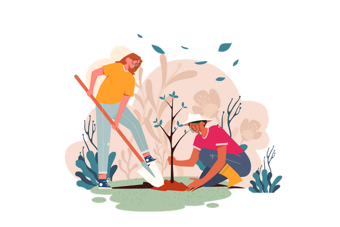 Planting Plants  Illustration