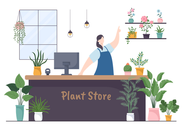 Plants Shop Owner  Illustration