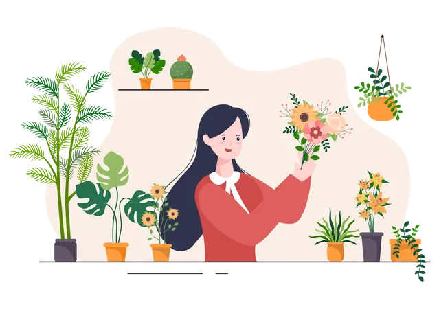 Plants Shop Owner  Illustration