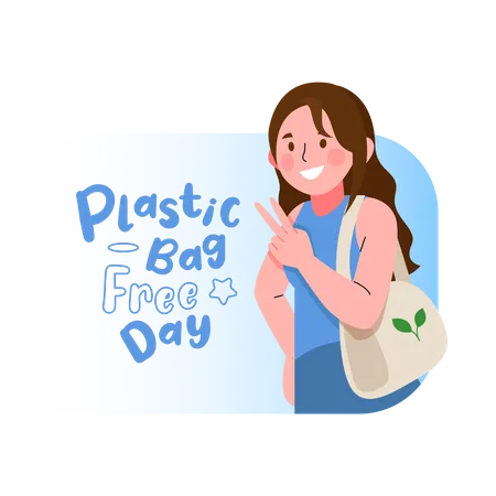 Plastic Bag Free Day  Illustration