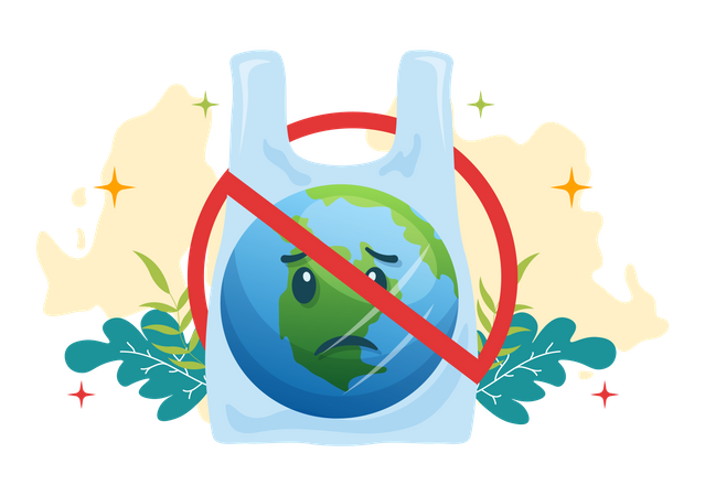 Plastic Bag Free Day  Illustration