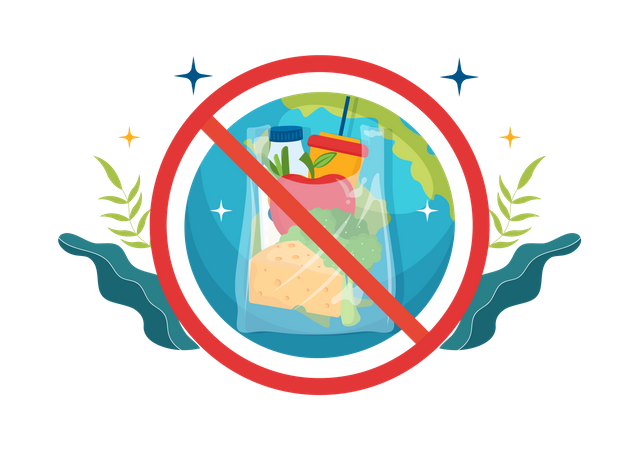 Plastic Bag Free  Illustration