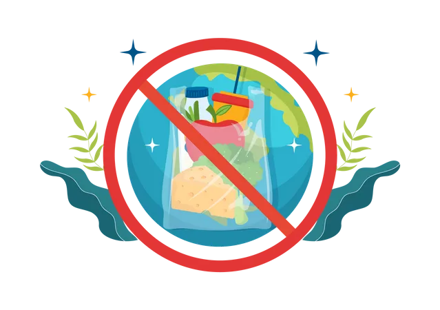 Plastic Bag Free  Illustration