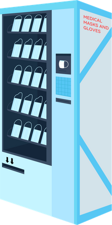 Plastic masks vending machine  イラスト