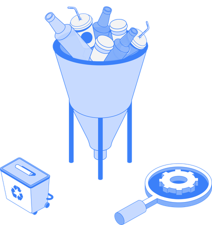 Plastic recycling with waste management  Illustration