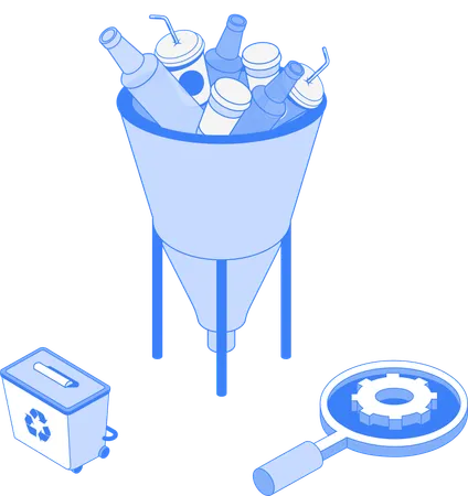 Plastic recycling with waste management  Illustration