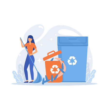 Plastic trash sorting  Illustration