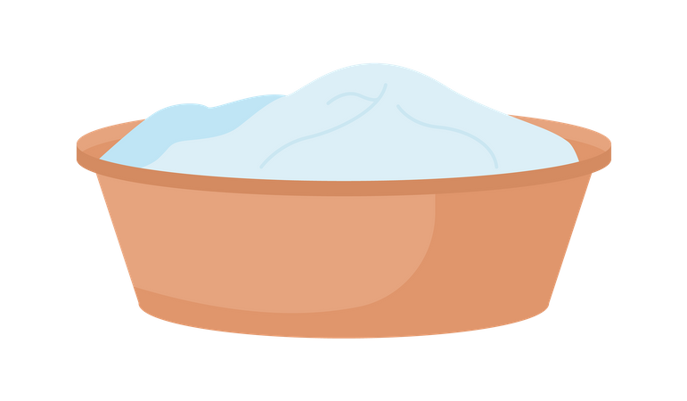 Plastic wash bowl with laundry  Illustration