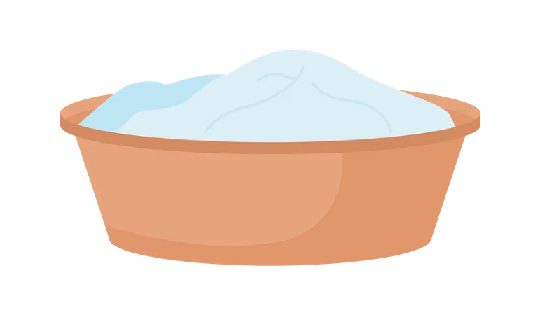 Plastic wash bowl with laundry  Illustration