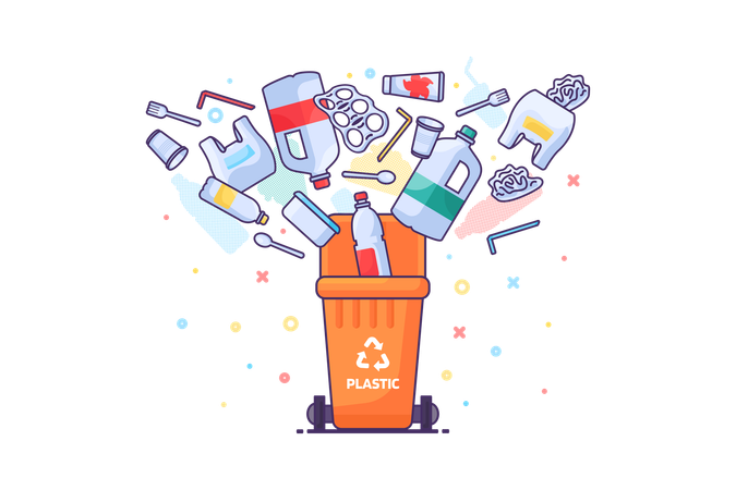 Plastic Waste Recycling  Illustration