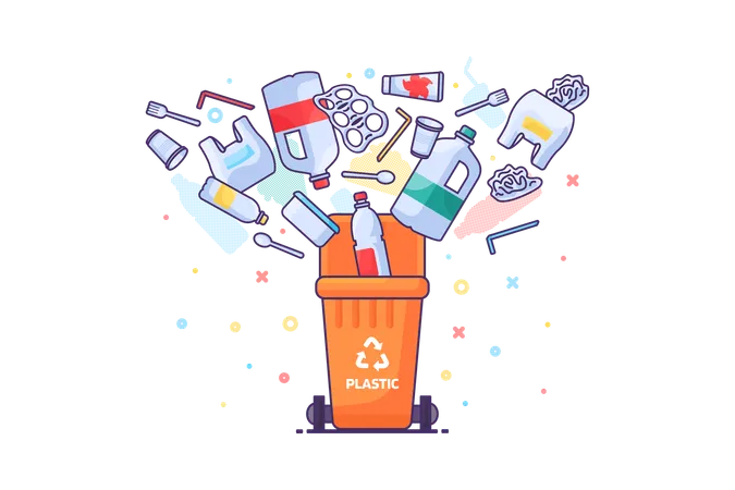 Plastic Waste Recycling  일러스트레이션