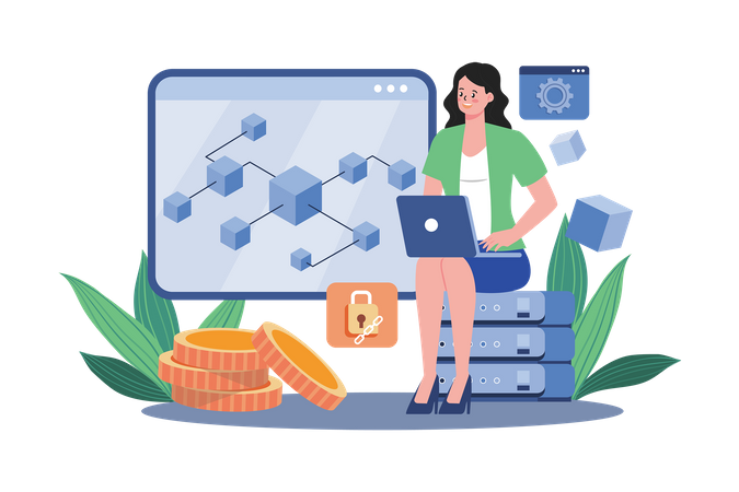 Plataforma Blockchain  Ilustração
