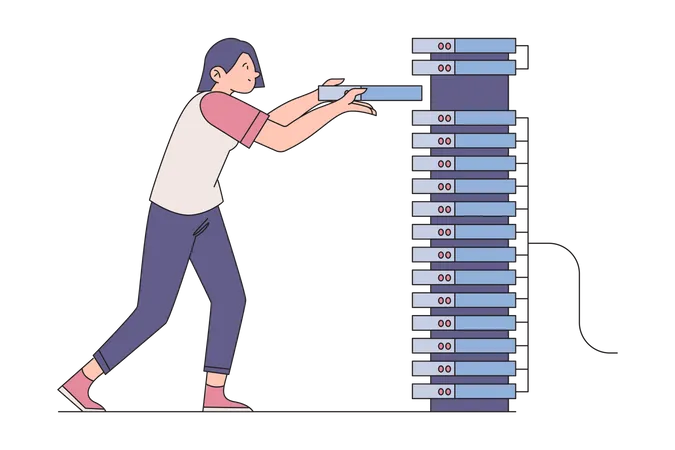 Plataforma de alojamiento web  Ilustración